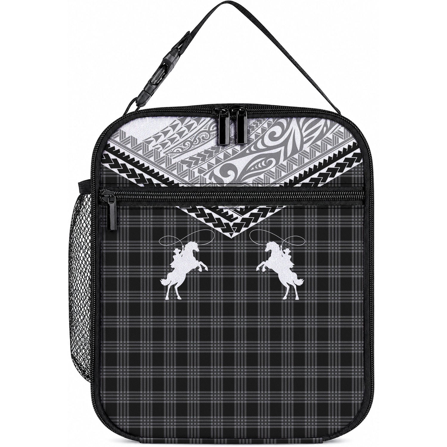 Aloha Hawaii Cowboys Paniolo Lunch Bag Black Palaka