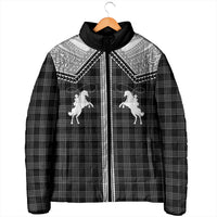 Aloha Hawaii Cowboys Paniolo Padded Jacket Black Palaka - Polynesian Pride