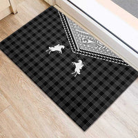 Aloha Hawaii Cowboys Paniolo Rubber Doormat Black Palaka - Polynesian Pride