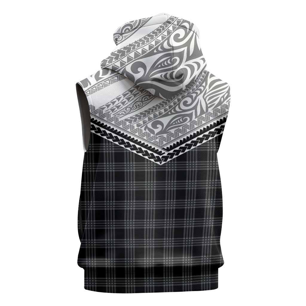 Aloha Hawaii Cowboys Paniolo Sleeveless Hoodie Black Palaka - Polynesian Pride