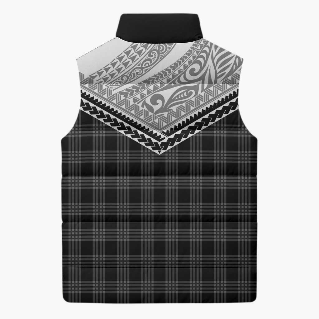 Aloha Hawaii Cowboys Paniolo Sleeveless Puffer Jacket Black Palaka - Polynesian Pride