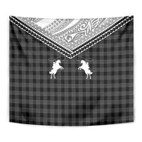 Aloha Hawaii Cowboys Paniolo Tapestry Black Palaka - Polynesian Pride