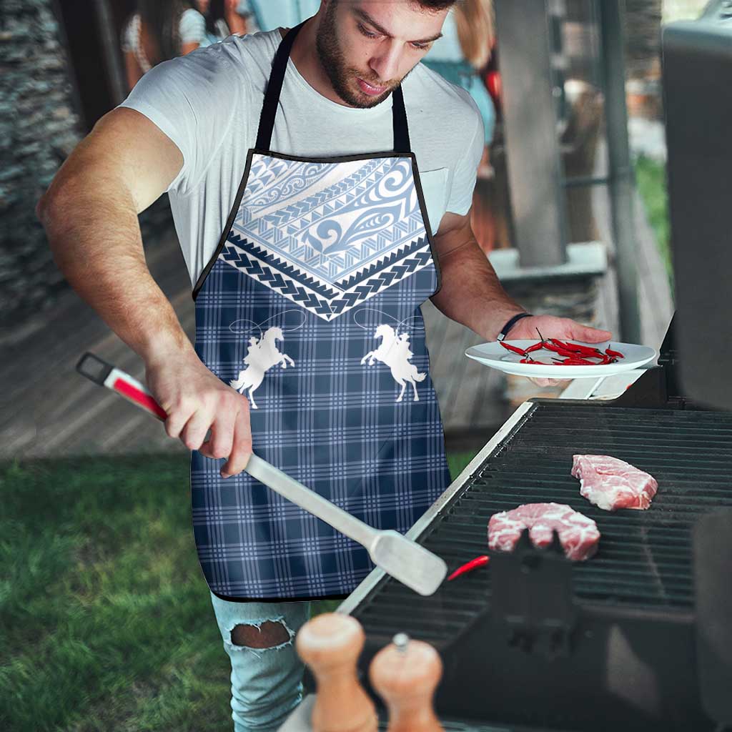 Aloha Hawaii Cowboys Paniolo Apron Navy Blue Palaka - Polynesian Pride