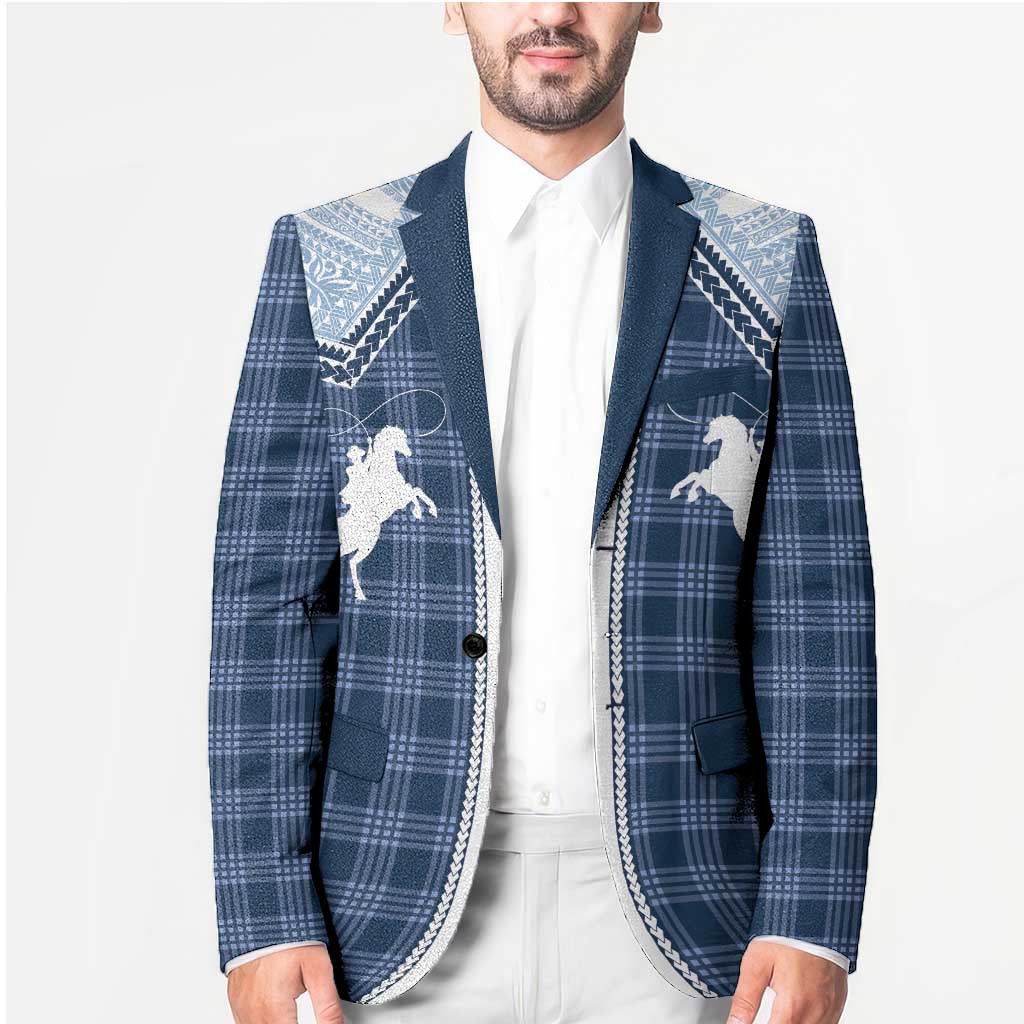 Aloha Hawaii Cowboys Paniolo Blazer Navy Blue Palaka - Polynesian Pride