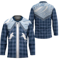 Aloha Hawaii Cowboys Paniolo Hockey Jersey Navy Blue Palaka - Polynesian Pride