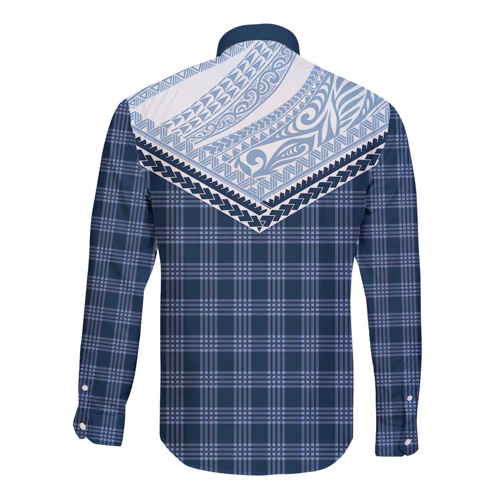 Aloha Hawaii Cowboys Paniolo Long Sleeve Button Shirt Navy Blue Palaka - Polynesian Pride