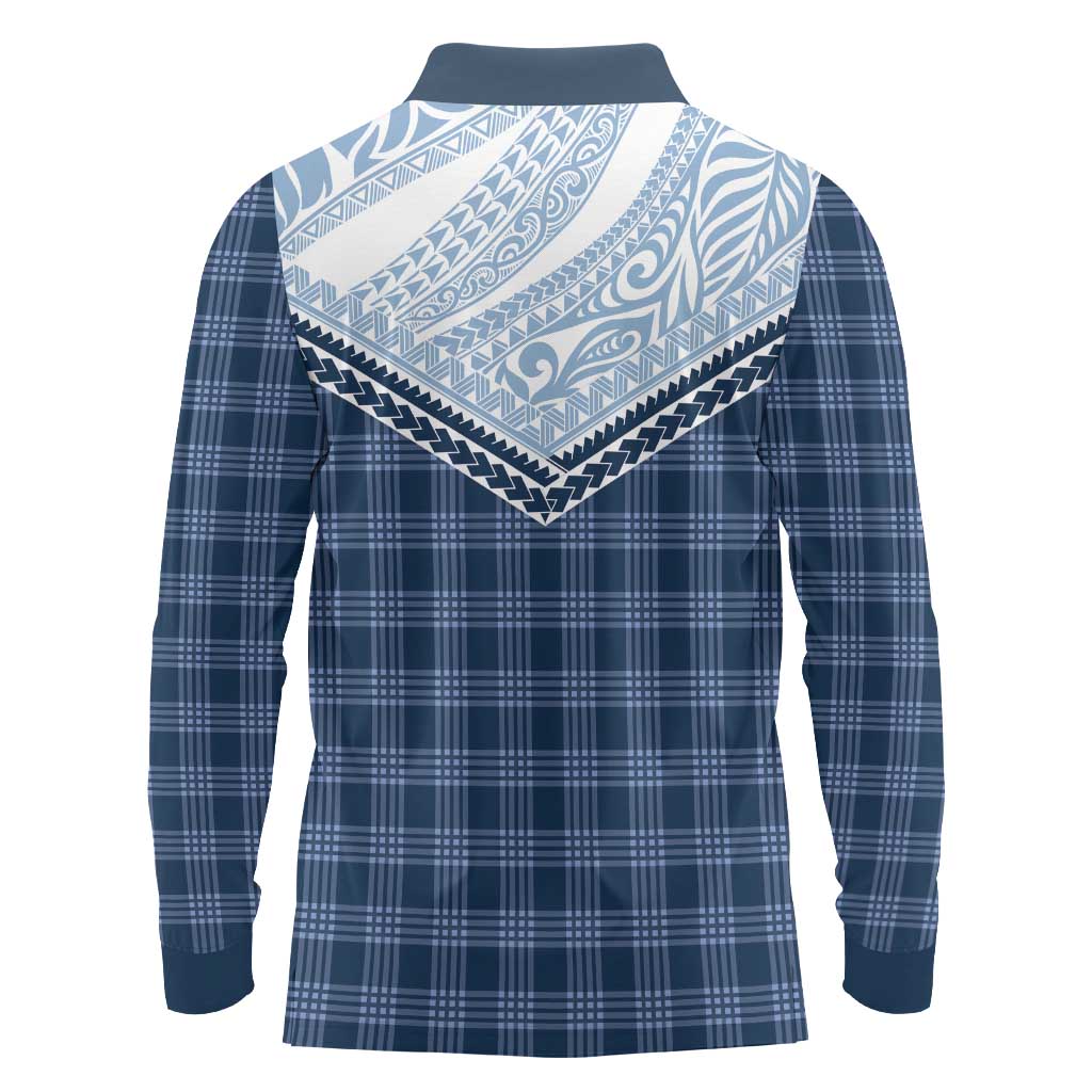 Aloha Hawaii Cowboys Paniolo Long Sleeve Polo Shirt Navy Blue Palaka - Polynesian Pride