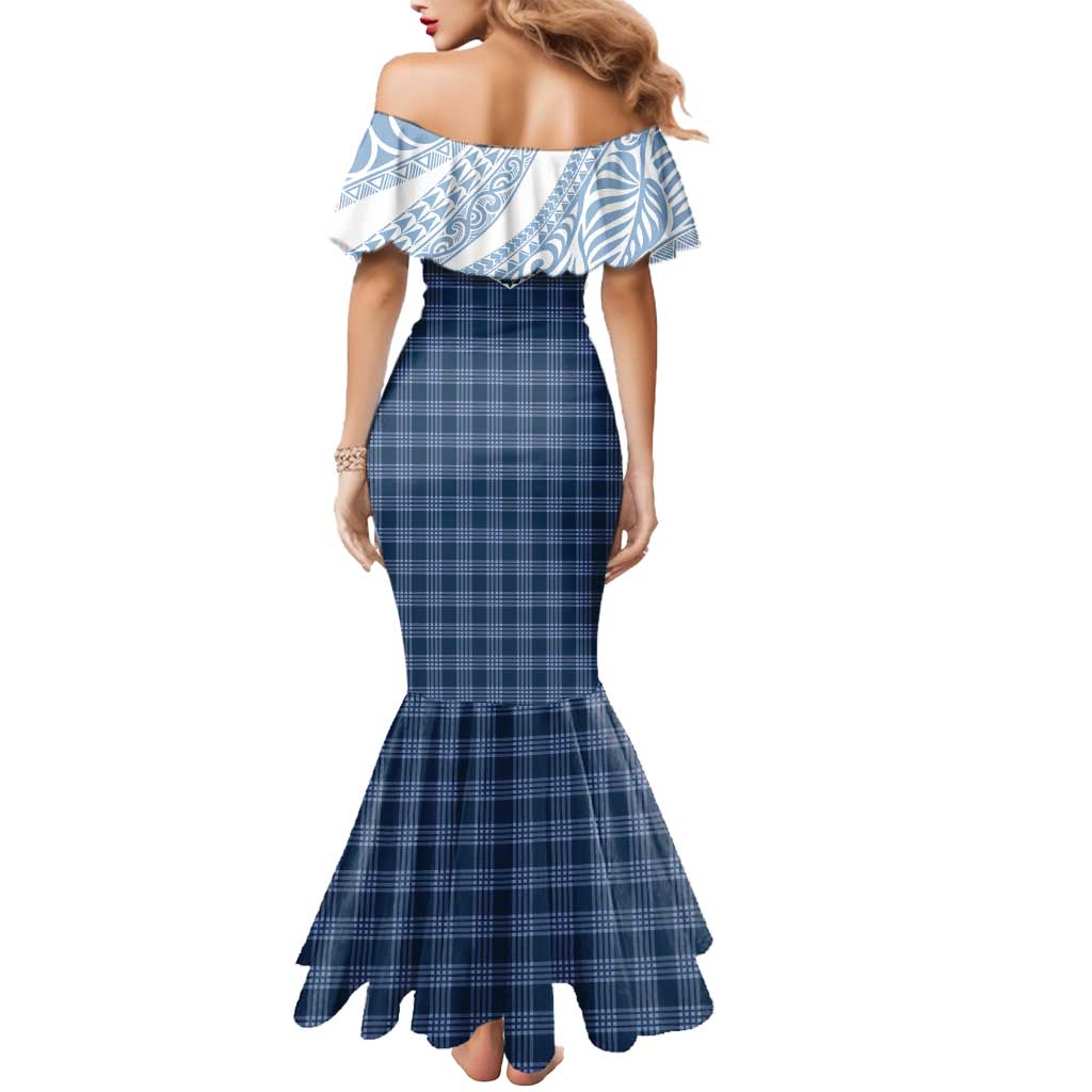 Aloha Hawaii Cowboys Paniolo Mermaid Dress Navy Blue Palaka - Polynesian Pride
