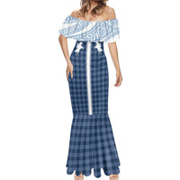 Aloha Hawaii Cowboys Paniolo Mermaid Dress Navy Blue Palaka - Polynesian Pride