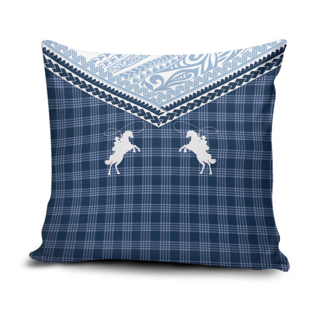 Aloha Hawaii Cowboys Paniolo Pillow Cover Navy Blue Palaka - Polynesian Pride