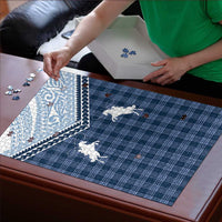Aloha Hawaii Cowboys Paniolo Puzzle Navy Blue Palaka - Polynesian Pride