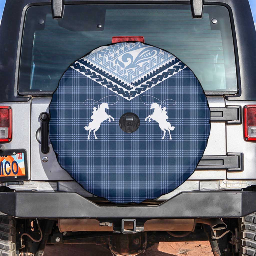 Aloha Hawaii Cowboys Paniolo Spare Tire Cover Navy Blue Palaka - Polynesian Pride