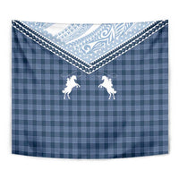 Aloha Hawaii Cowboys Paniolo Tapestry Navy Blue Palaka - Polynesian Pride