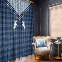 Aloha Hawaii Cowboys Paniolo Window Curtain Navy Blue Palaka - Polynesian Pride