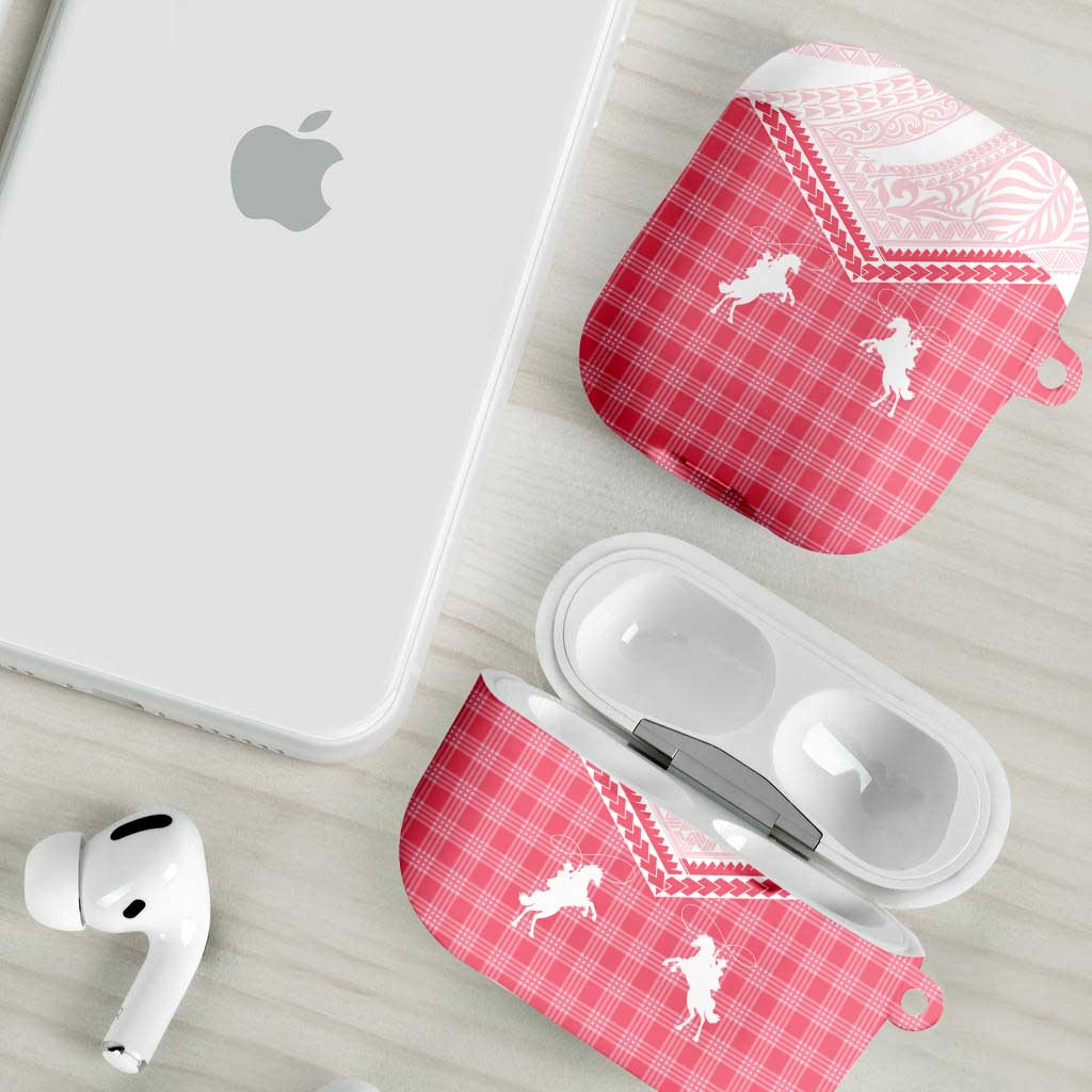 Aloha Hawaii Cowboys Paniolo AirPods Case Rose Palaka - Polynesian Pride