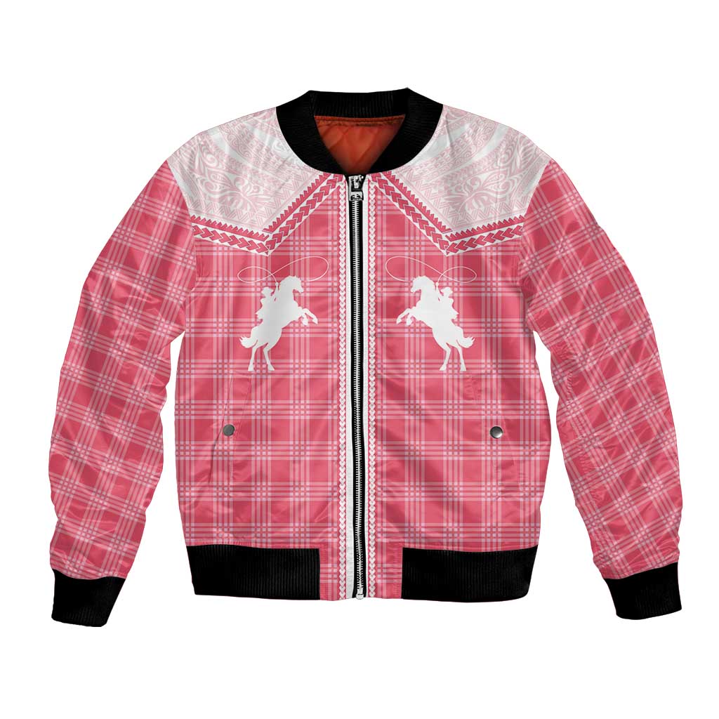 Aloha Hawaii Cowboys Paniolo Bomber Jacket Rose Palaka - Polynesian Pride