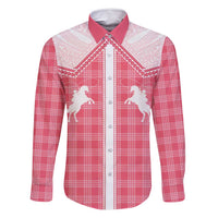 Aloha Hawaii Cowboys Paniolo Family Matching Long Sleeve Bodycon Dress and Hawaiian Shirt Rose Palaka - Polynesian Pride