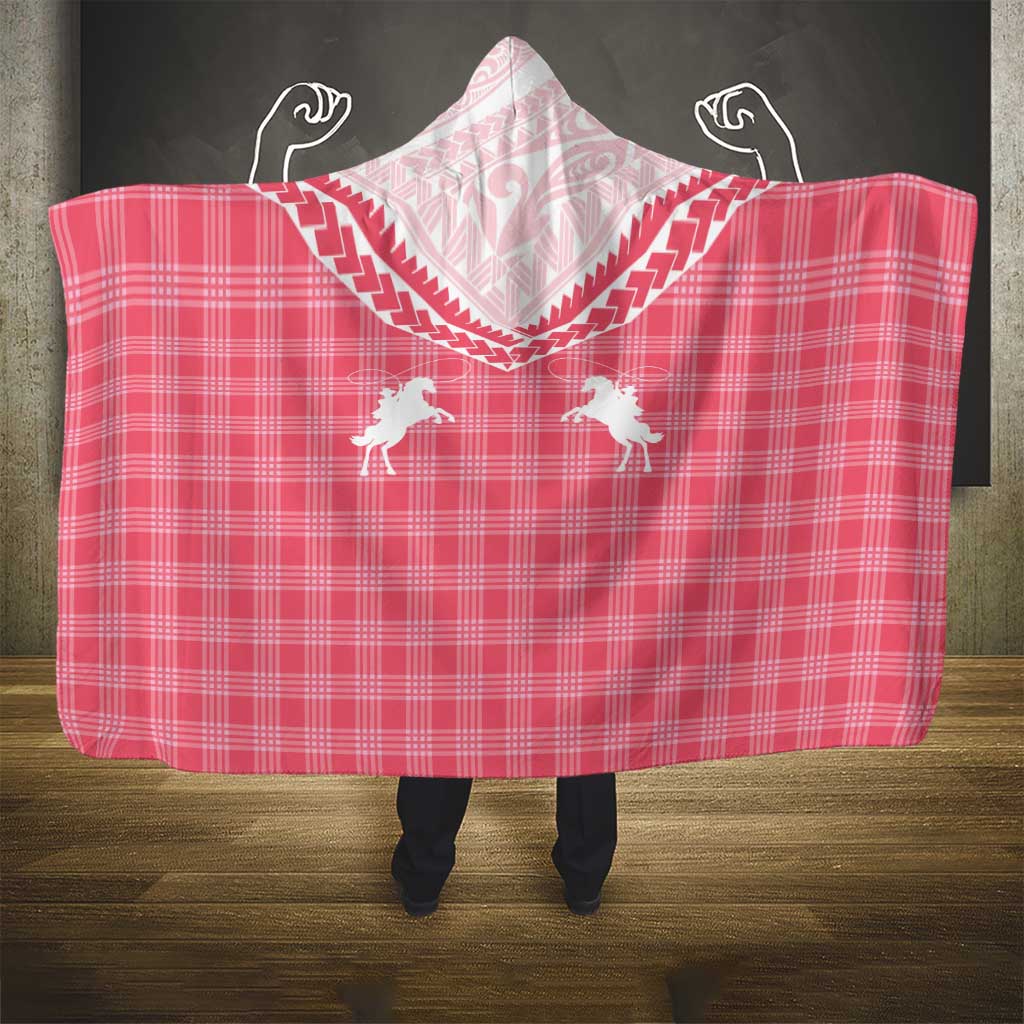 Aloha Hawaii Cowboys Paniolo Hooded Blanket Rose Palaka - Polynesian Pride