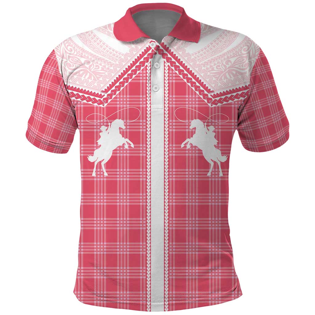 Aloha Hawaii Cowboys Paniolo Polo Shirt Rose Palaka - Polynesian Pride