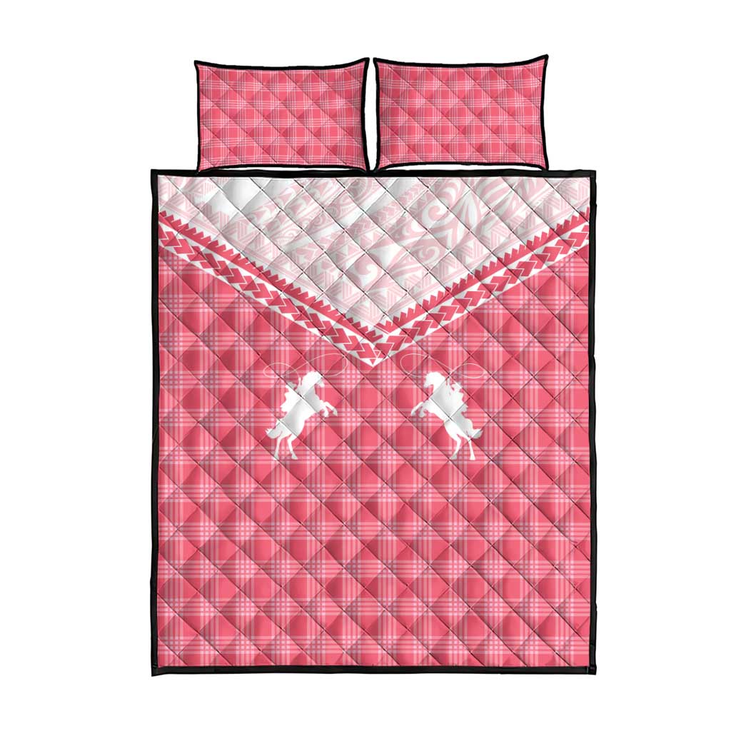 Aloha Hawaii Cowboys Paniolo Quilt Bed Set Rose Palaka - Polynesian Pride
