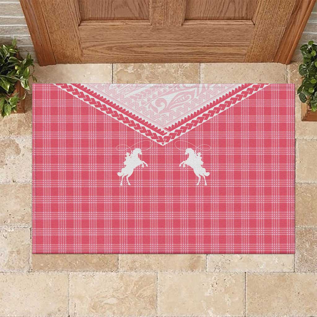 Aloha Hawaii Cowboys Paniolo Rubber Doormat Rose Palaka - Polynesian Pride