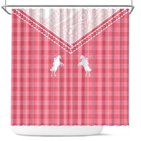 Aloha Hawaii Cowboys Paniolo Shower Curtain Rose Palaka - Polynesian Pride