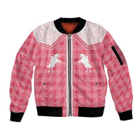 Aloha Hawaii Cowboys Paniolo Sleeve Zip Bomber Jacket Rose Palaka - Polynesian Pride