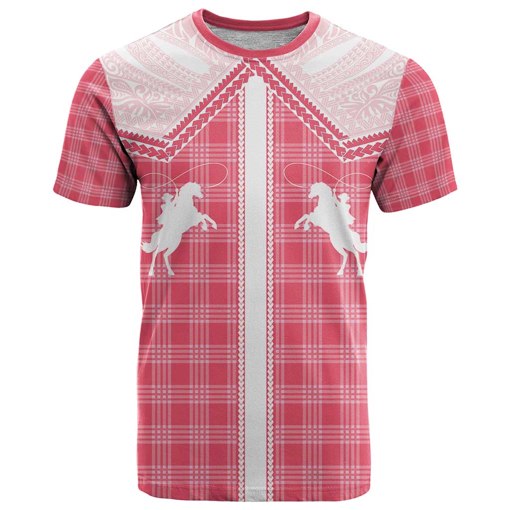 Aloha Hawaii Cowboys Paniolo T Shirt Rose Palaka - Polynesian Pride