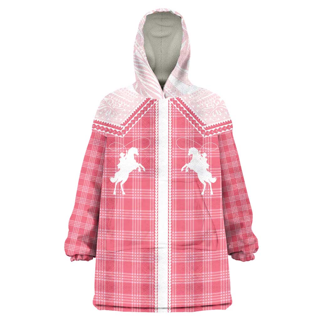 Aloha Hawaii Cowboys Paniolo Wearable Blanket Hoodie Rose Palaka - Polynesian Pride