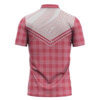 Aloha Hawaii Cowboys Paniolo Zipper Polo Shirt Rose Palaka - Polynesian Pride