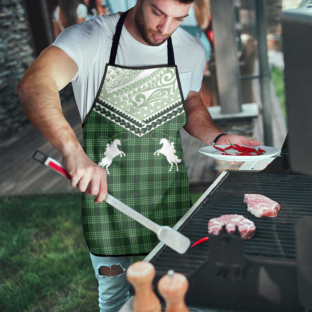 Aloha Hawaii Cowboys Paniolo Apron Forest Green Palaka - Polynesian Pride