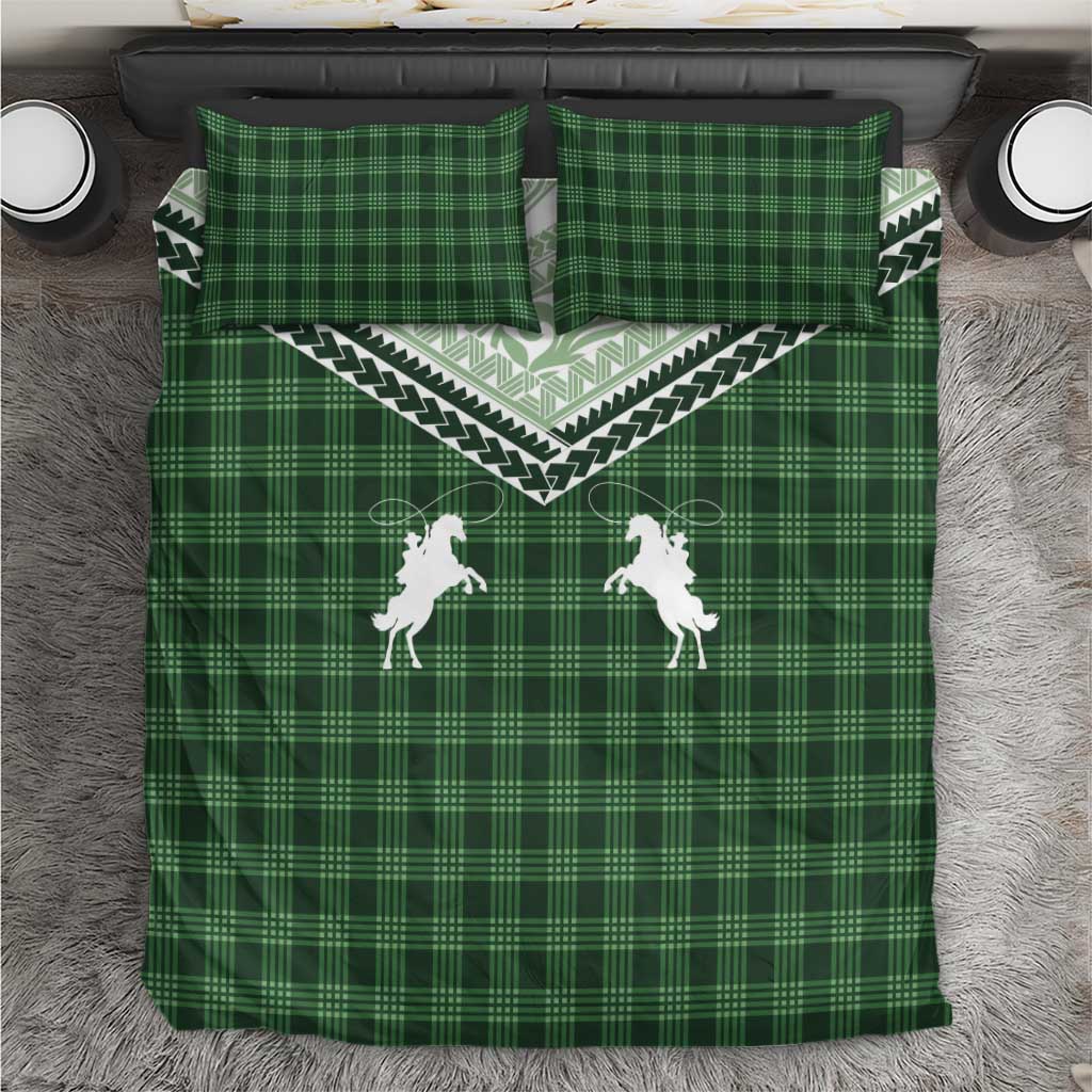 Aloha Hawaii Cowboys Paniolo Bedding Set Forest Green Palaka - Polynesian Pride