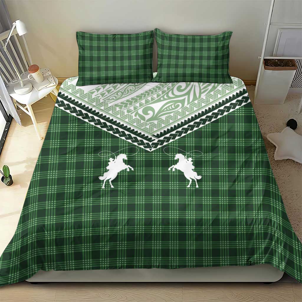 Aloha Hawaii Cowboys Paniolo Bedding Set Forest Green Palaka - Polynesian Pride