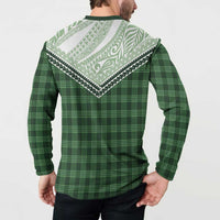 Aloha Hawaii Cowboys Paniolo Button Sweatshirt Forest Green Palaka - Polynesian Pride