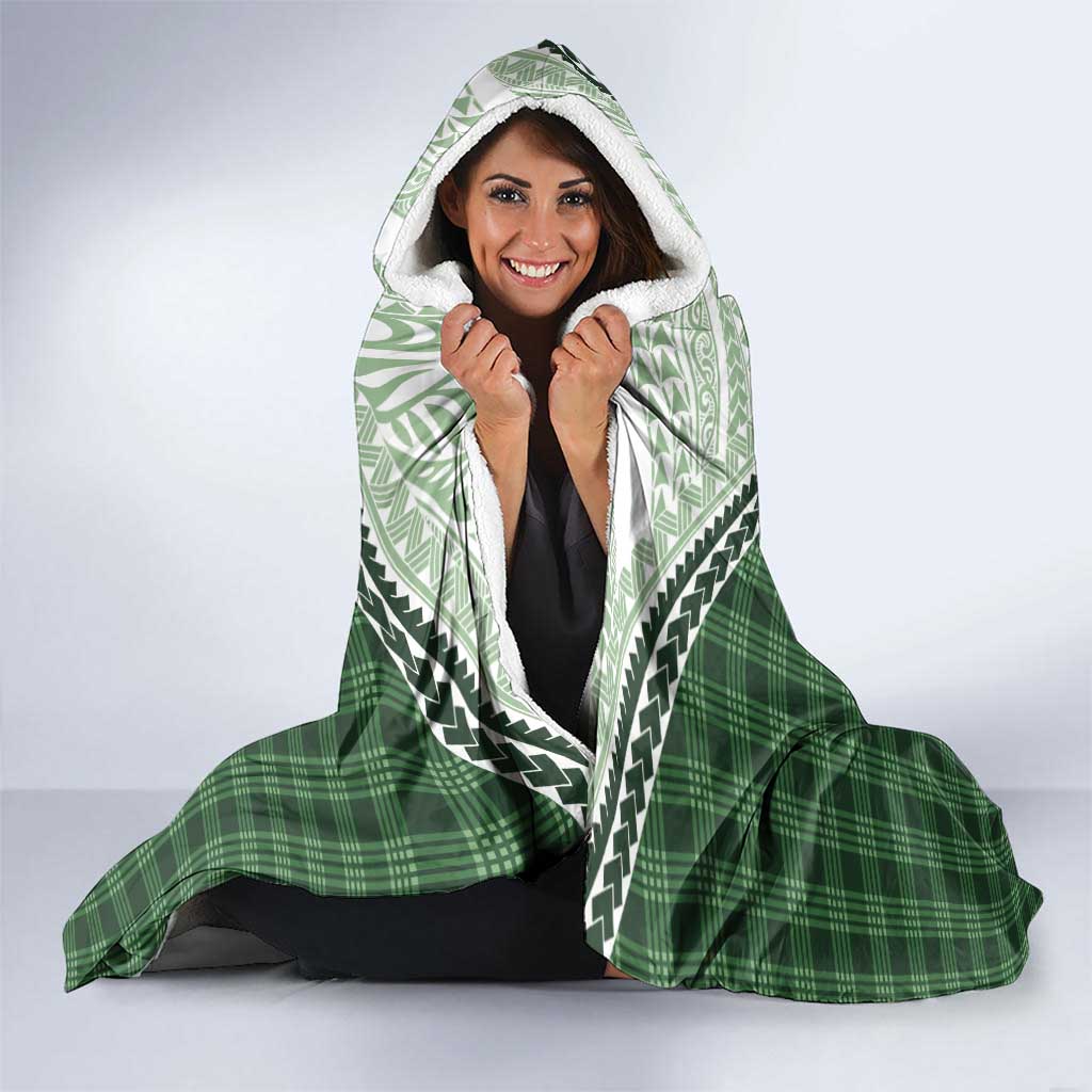 Aloha Hawaii Cowboys Paniolo Hooded Blanket Forest Green Palaka - Polynesian Pride