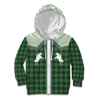 Aloha Hawaii Cowboys Paniolo Kid Hoodie Forest Green Palaka - Polynesian Pride