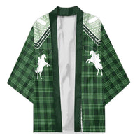 Aloha Hawaii Cowboys Paniolo Kimono Forest Green Palaka - Polynesian Pride
