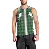 Aloha Hawaii Cowboys Paniolo Men Tank Top Forest Green Palaka - Polynesian Pride