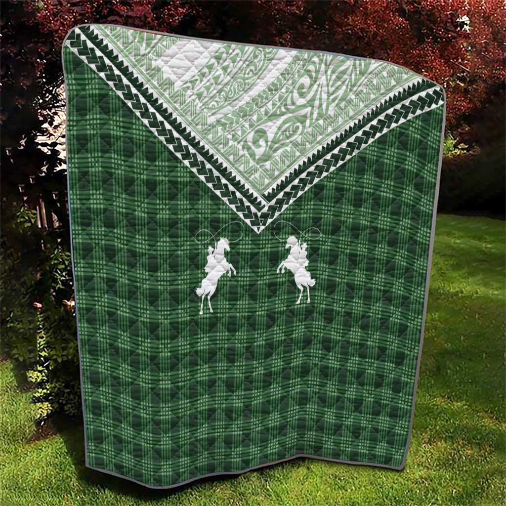 Aloha Hawaii Cowboys Paniolo Quilt Forest Green Palaka - Polynesian Pride