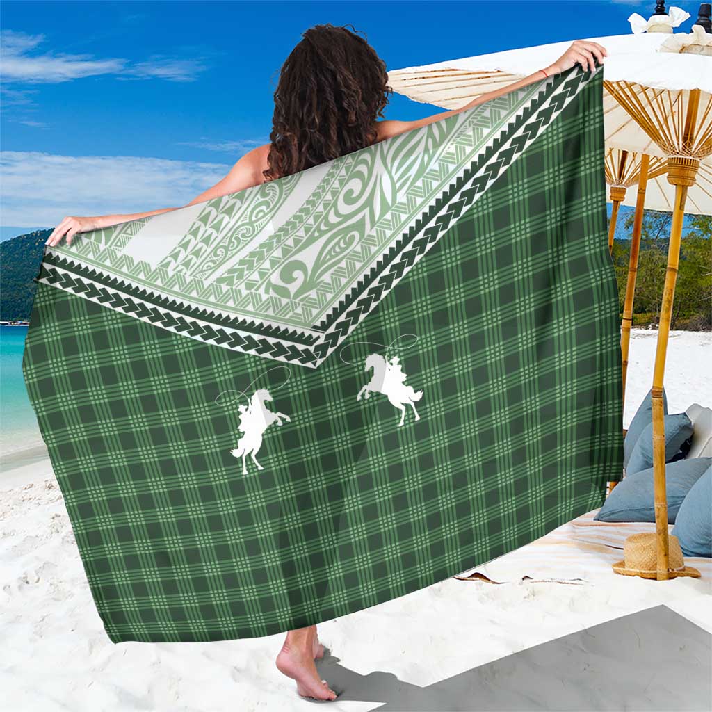 Aloha Hawaii Cowboys Paniolo Sarong Forest Green Palaka - Polynesian Pride