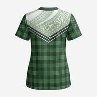 Aloha Hawaii Cowboys Paniolo Scrub Top Forest Green Palaka - Polynesian Pride