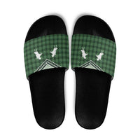 Aloha Hawaii Cowboys Paniolo Slide Sandals Forest Green Palaka - Polynesian Pride