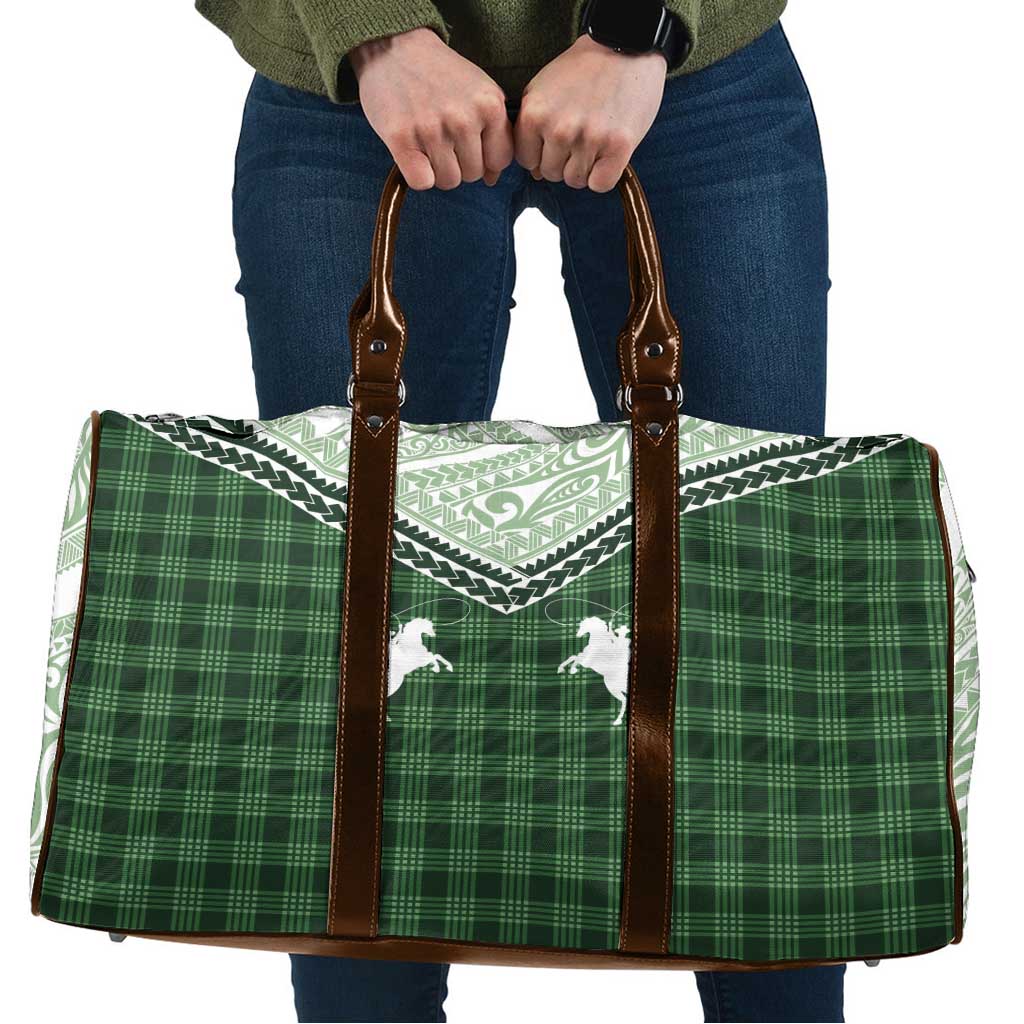 Aloha Hawaii Cowboys Paniolo Travel Bag Forest Green Palaka - Polynesian Pride