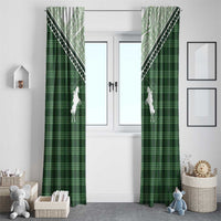 Aloha Hawaii Cowboys Paniolo Window Curtain Forest Green Palaka - Polynesian Pride