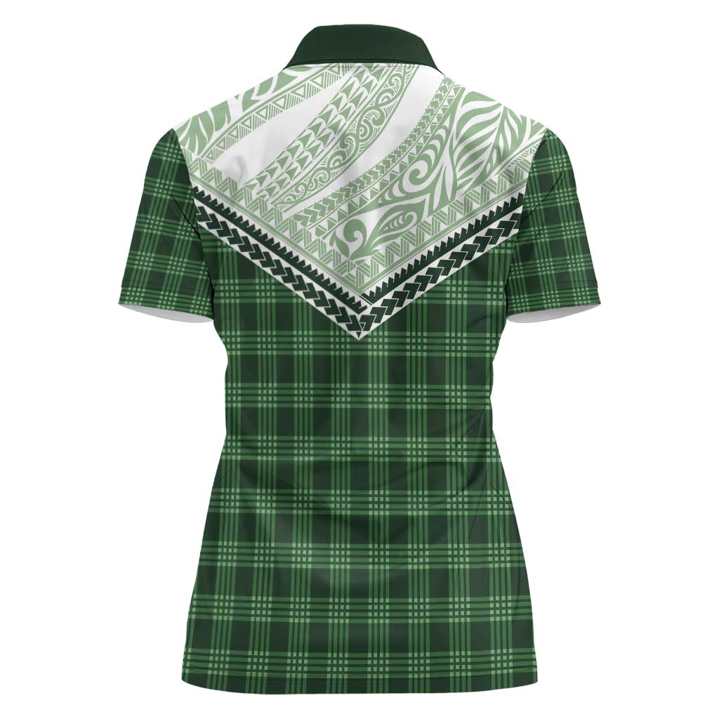 Aloha Hawaii Cowboys Paniolo Women Polo Shirt Forest Green Palaka - Polynesian Pride