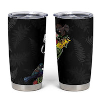 Kia Ora New Zealand Floral Tumbler Cup Black - Polynesian Pride