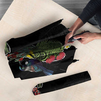 Kia Ora New Zealand Floral Umbrella Black - Polynesian Pride