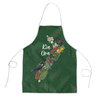 Kia Ora New Zealand Floral Apron Sage Green - Polynesian Pride