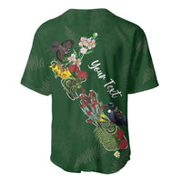 Kia Ora New Zealand Floral Personalized Baseball Jersey Sage Green - Polynesian Pride
