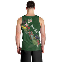 Kia Ora New Zealand Floral Personalized Men Tank Top Sage Green - Polynesian Pride